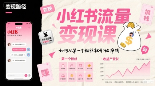 小红书流量变现课，如何从第一个粉丝就开始挣钱-米壳知道—知识分享平台