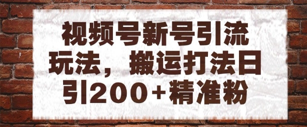 视频号新号引流玩法，搬运打法日引200+精准粉，可矩阵放大【揭秘】-米壳知道—知识分享平台