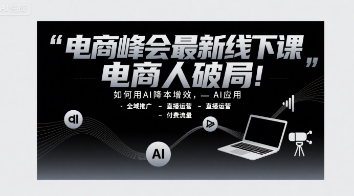 电商峰会最新线下课，电商人破局，如何用AI降本增效，AI应用-全域推广-直播运营-付费流量-米壳知道—知识分享平台