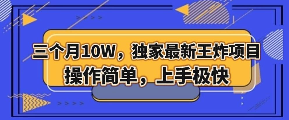 三个月10W，独家最新王炸项目！操作简单，上手极快【揭秘】-米壳知道—知识分享平台