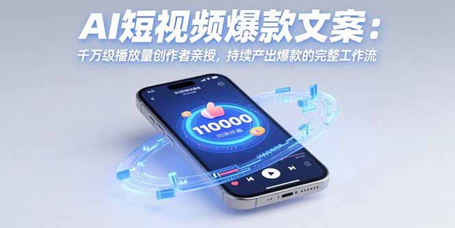 AI短视频爆款文案：千万级播放量创作者亲授，持续产出爆款的完整工作流-米壳知道—知识分享平台