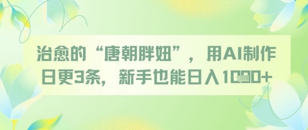 治愈的“唐朝胖妞”，用AI制作日更3条，新手也能日入多张-米壳知道—知识分享平台