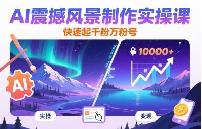 AI震撼风景制作实操课，快速起千粉万粉号-米壳知道—知识分享平台