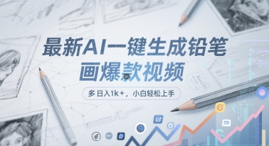最新AI一键生成铅笔画爆款视频，多平台分发，日 入1k+，小白轻松上手【揭秘】-米壳知道—知识分享平台