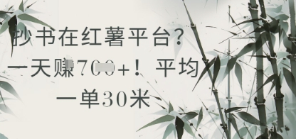 抄书在小红薯平台？平均一单30米，一天收益几张！-米壳知道—知识分享平台