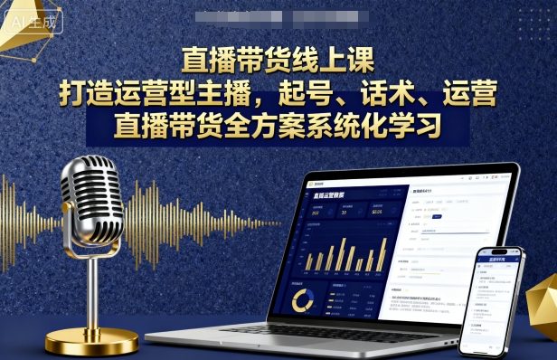直播带货线上课，打造运营型主播，起号、话术、运营，直播带货全方案系统化学习-米壳知道—知识分享平台