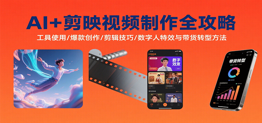 AI+剪映视频制作全攻略：工具使用/爆款创作/剪辑技巧/数字人特效与带货转型方法-米壳知道—知识分享平台
