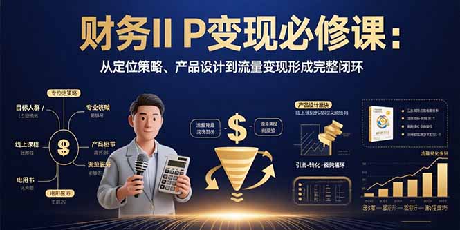财务IP变现必修课：从定位策略、产品设计到流量变现形成完整闭环-米壳知道—知识分享平台