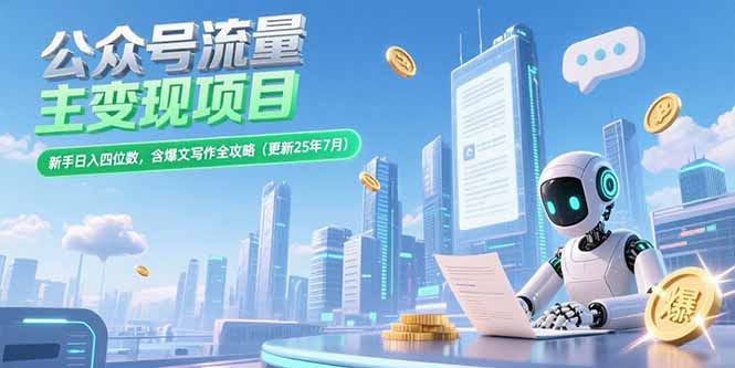 公众号流量主变现项目，新手日入四位数，含爆文写作全攻略(更新25年7月-米壳知道—知识分享平台