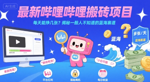 最新哔哩哔哩上B站搬砖项目，每天能挣几张？揭秘一般人不知道的蓝海赛道-米壳知道—知识分享平台