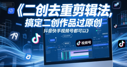 短视频二创去重剪辑法，搞定二创作品过原创，抖音快手视频号都可以-米壳知道—知识分享平台
