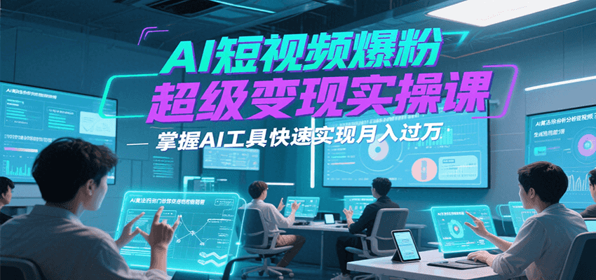 AI短视频爆粉超级变现实操课，掌握AI工具快速实现月入过万-米壳知道—知识分享平台