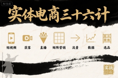 实体电商三十六计，短视频-获客-直播-矩阵营销-流量-数据-选品-米壳知道—知识分享平台