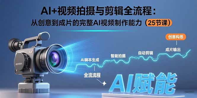 AI+视频拍摄与剪辑全流程：从创意到成片的完整AI视频制作能力(25节课-米壳知道—知识分享平台