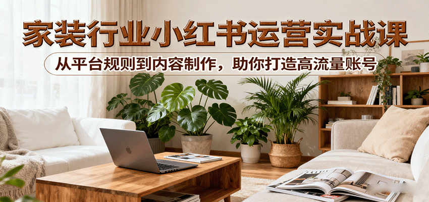小红书家装行业运营实战课：从平台规则到内容制作，助你打造高流量账号-米壳知道—知识分享平台