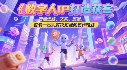数字人IP打造获客变现实操课，智能选题、文案、剪辑、包装一站式解决短视频创作难题-米壳知道—知识分享平台