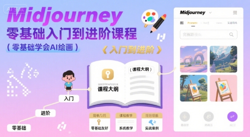 midjourney零基础入门到进阶课程，零基础学会AI绘画-米壳知道—知识分享平台