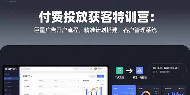 付费投放获客特训营：巨量广告开户流程，精准计划搭建，客户管理系统-米壳知道—知识分享平台