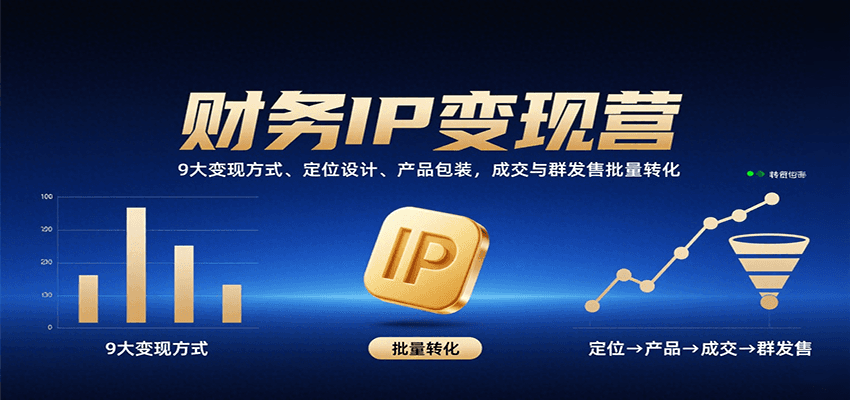 财务IP变现营：9大变现方式、定位设计、产品包装，成交与群发售批量转化-米壳知道—知识分享平台