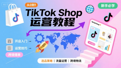 TikTok Shop从0到1运营教程，TikTok跨境电商新手必学课程-米壳知道—知识分享平台