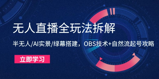 无人直播全玩法拆解：半无人/AI实景/绿幕搭建，OBS技术+自然流起号攻略-米壳知道—知识分享平台