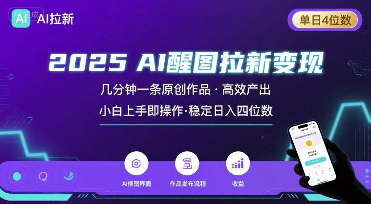 2025最强AI醒图拉新，几分钟一条原创作品，单日收入4位数，小白也能上手操作-米壳知道—知识分享平台