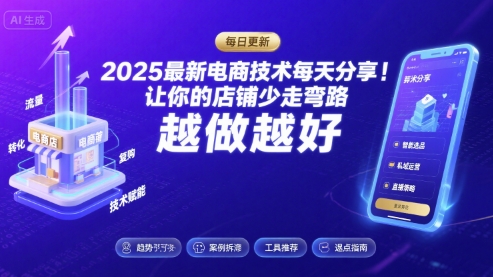 2025最新电商技术每天分享，让你的店铺少走弯路，越做越好(更新8月)-米壳知道—知识分享平台
