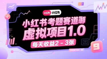 小红书考题赛道虚拟项目1.0，项目操作简单，每天收益2-3张-米壳知道—知识分享平台