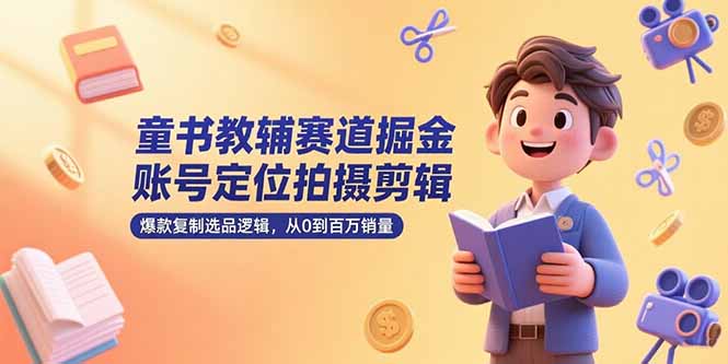 童书教辅赛道掘金，账号定位拍摄剪辑，爆款复制选品逻辑，从0到百万销量-米壳知道—知识分享平台