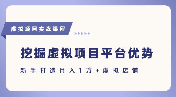 抓住虚拟项目各平台优势，新手轻松月入1W+(给出具体建议)-米壳知道—知识分享平台