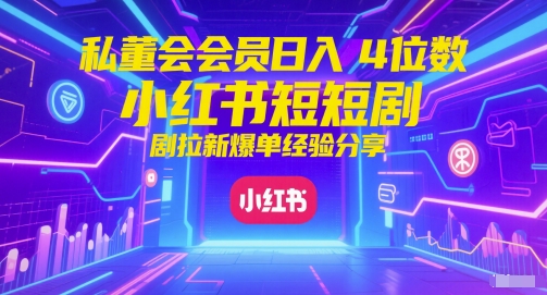 私董会会员日入4位数小红书红果短剧拉新爆单经验分享-米壳知道—知识分享平台