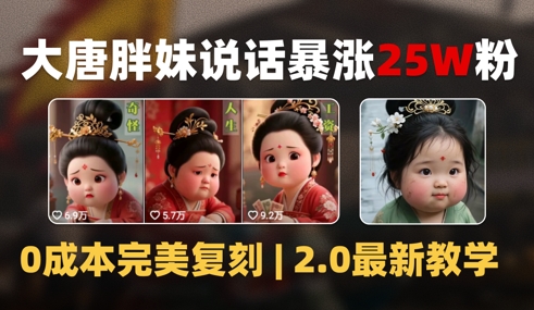 AI大唐胖贵妃说话2.0，40条视频暴涨40w粉，附独家变现攻略-米壳知道—知识分享平台