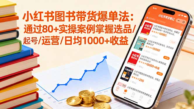 小红书图书带货爆单法：通过80+实操案例掌握选品/起号/运营/日均1000+收益-米壳知道—知识分享平台
