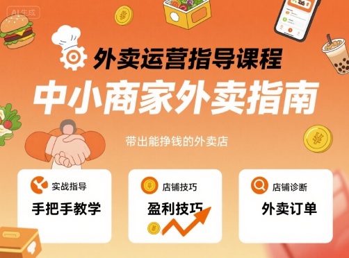 外卖运营指导课程，中小商家外卖指南，手把手带出能挣钱的外卖店-米壳知道—知识分享平台