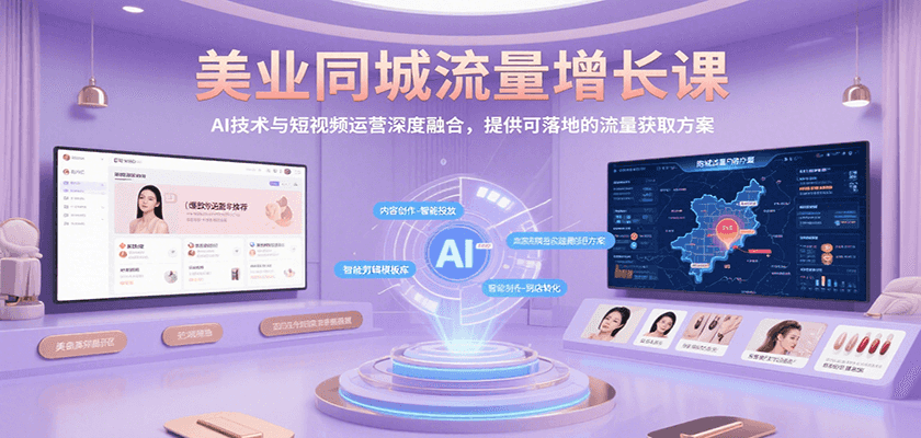 美业同城流量增长课，AI技术与短视频运营深度融合，提供可落地的流量获取方案-米壳知道—知识分享平台
