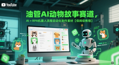 油管AI动物故事赛道，AI+RPA机器人流程自动化制作素材【保姆级教程】-米壳知道—知识分享平台