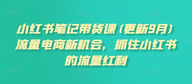 小红书笔记带货课(更新25年4月)流量电商新机会，抓住小红书的流量红利-米壳知道—知识分享平台