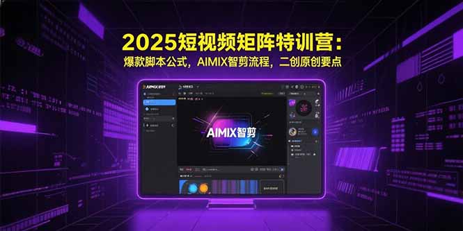 2025短视频矩阵特训营：爆款脚本公式，AIMIX智剪流程，二创原创要点-米壳知道—知识分享平台