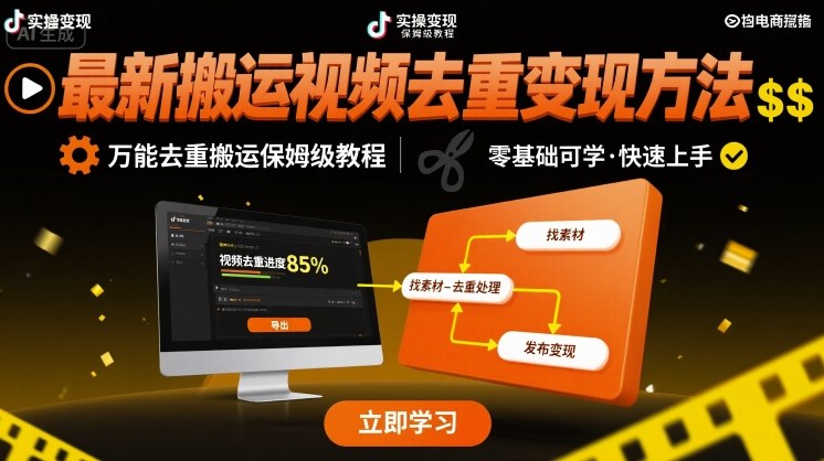 最新搬运视频去重变现方法，万能去重搬运保姆级教程-米壳知道—知识分享平台