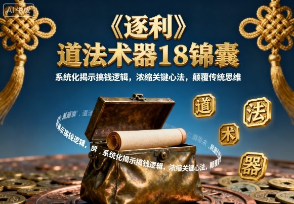 《逐利》道法术器18锦囊，系统化揭示搞钱逻辑，浓缩关键心法，颠覆传统思维-米壳知道—知识分享平台