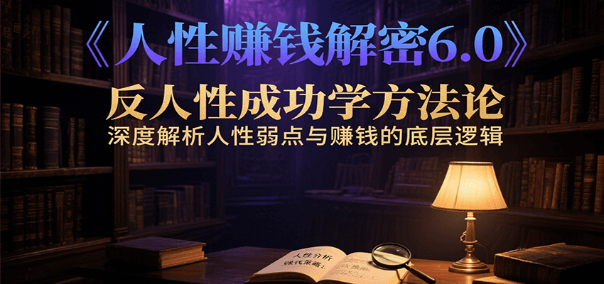 人性赚钱解密6.0，反人性成功学方法论，深度解析人性弱点与赚钱的底层逻辑-米壳知道—知识分享平台