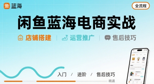 闲鱼蓝海电商实战，店铺搭建运营售后全流程-米壳知道—知识分享平台