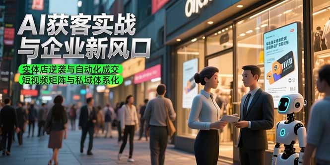 AI获客实战与企业新风口，实体店逆袭与自动化成交 短视频矩阵与私域体系化-米壳知道—知识分享平台