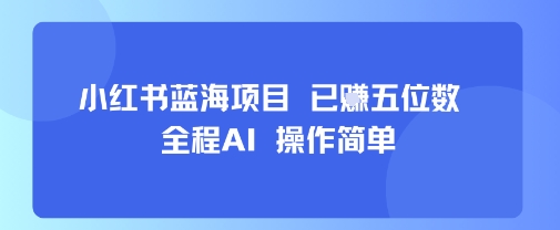 小红书蓝海项目，全程AI，操作简单，已挣五位数-米壳知道—知识分享平台