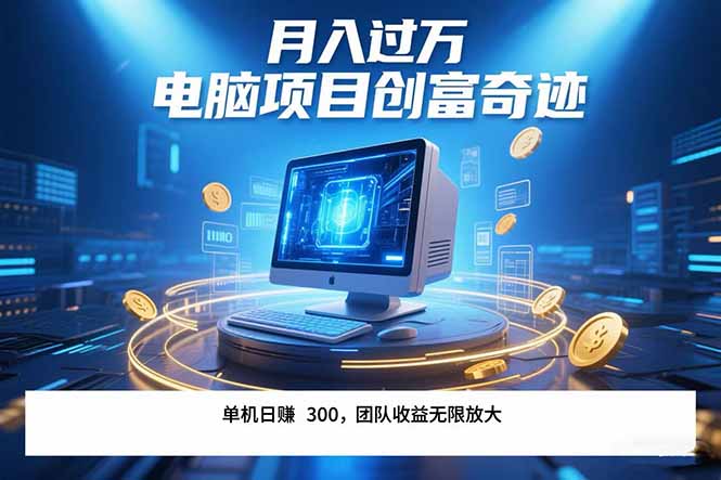 最新电脑项目单机每天收益300+  带有团队管道收益 可无限放大 月入过万…-米壳知道—知识分享平台