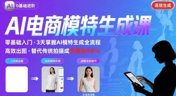 AI模特进阶课程，0基础高效生成逼真电商模特图-米壳知道—知识分享平台