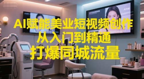 AI赋能美业短视频创作，从入门到精通，打爆同城流量，超级AI工具短视频实操落地-米壳知道—知识分享平台