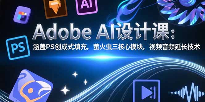 Adobe AI设计课：涵盖PS创成式填充，萤火虫三核心模块，视频音频延长技术-米壳知道—知识分享平台