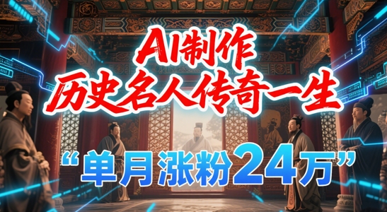 暴力起号！用AI制作历史名人传奇一生，单月涨粉24W，涨粉+变现赛道黑马来了-米壳知道—知识分享平台