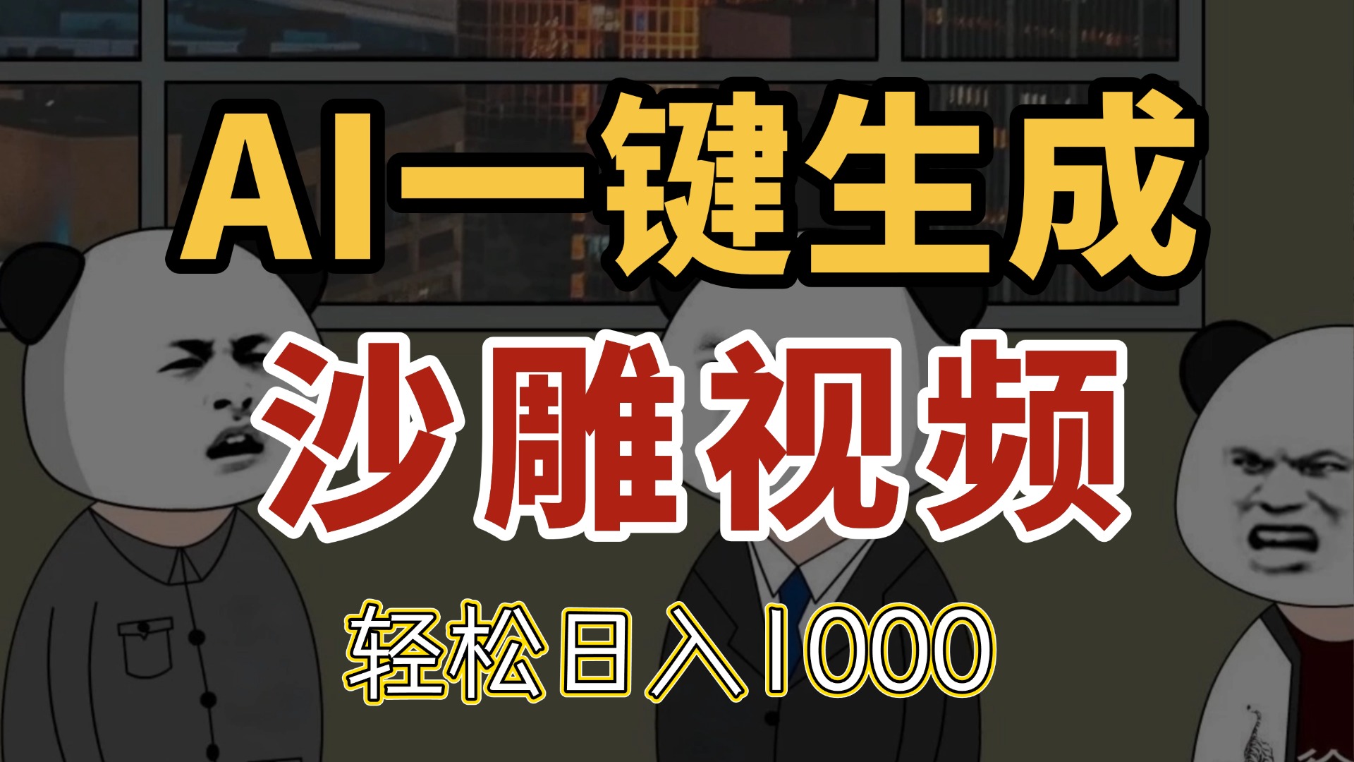 AI一键生成沙雕视频，一条视频千万播放，轻松日入1000-米壳知道—知识分享平台